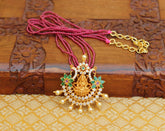 Matte Finish Peacock Temple Beads Necklace T2320