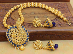 Gold Plated Temple Handmade Stone Necklace Set T2672