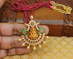 Matte Finish Peacock Temple Beads Necklace T2320