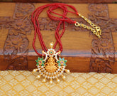 Matte Finish Peacock Temple Beads Necklace T2321