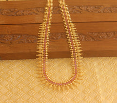 Gold plated Ruby long necklace Tanvi31