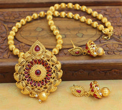 Designer Handmade Gold Plated Necklace Set T2682