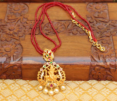 Temple Pendant with Beads Necklace T2259