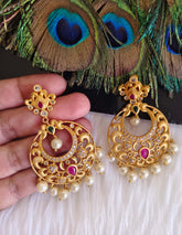 Stylish Matte Finish Pearl Stone Earrings T2867