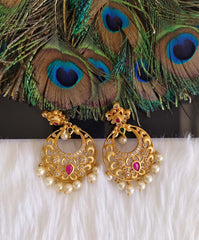 Stylish Matte Finish Pearl Stone Earrings T2867