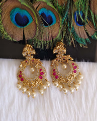 Matte Finish Peacock CZ Stone Earrings T2873