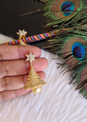 Gold Plated CZ Stone Jhumka Earrings T2880