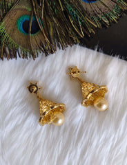 Gold Plated CZ Stone Jhumka Earrings T2880