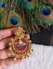 Temple Gold Plated Stone Pendant T2861