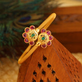Gold Plated Floral Kada T3069