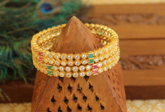 Gold Plated Stone Bangles T2898