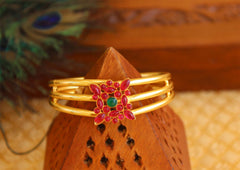 Gold Plated Multi Color Stone Kada T3073
