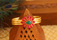 Gold Plated Multi Color Stone Kada T3074