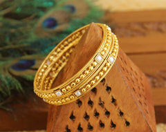Gold Plated Pearl Bangles T2905