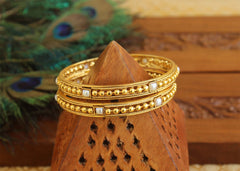 Gold Plated Pearl Bangles T2906