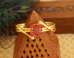 Gold Plated Multi Color Stone Kada T3075