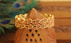 Matte Finish Mango Stone Bangles T2908