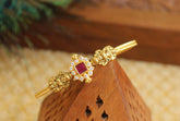 Gold Plated Temple Stone Kada Bangle T2457