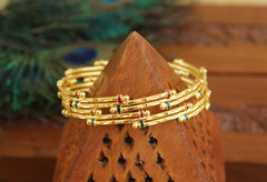 Gold Plated Multicolor Bangles T3043