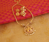 Matte Finish Temple Ruby Stone Necklace Set T1528