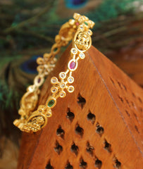 Matte Finish Temple Multi Color Stone Bangle T3045