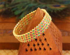 Gold Plated Multicolor Stone Bangles T2960