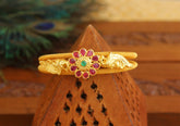 Gold Plated Floral Peacock Stone Kada T3080