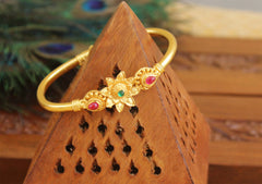 Gold Plated Floral Kada T3082