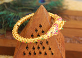 Gold Plated Peacock Multi Color Stone Kada T3086