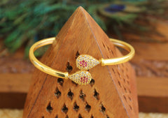 Gold Plated CZ Stone Kada T2968