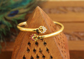Gold Plated Pink CZ Stone Kada T2979
