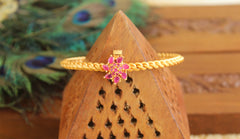 Matte Finish Stone Flower Kada T3087