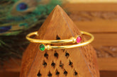 Gold Plated Multi Color Stone Bangle T3089