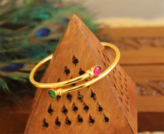 Gold Plated Multi Color Stone Bangle T3089
