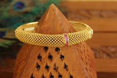 Gold Plated Ruby Stone Bangle T2986