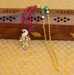 Gold Plated Peacock Handmade Beads Necklace T2254