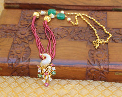 Gold Plated Peacock Handmade Beads Necklace T2254