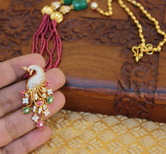 Gold Plated Peacock Handmade Beads Necklace T2254