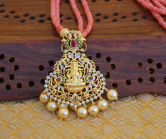 Temple Gold Plated Handmade Beads Necklace T2375