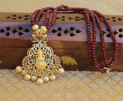 Temple Gold Plated Handmade Beads Necklace T2376