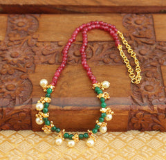 Handmade Pearl Beads Necklace T2359