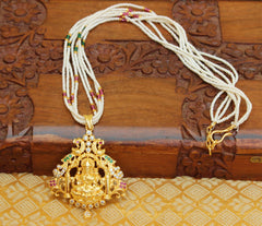 Temple Lakshmi Peacock Beads Necklace T2272