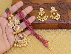 Designer Gold Plated Beads Necklace Set T2383