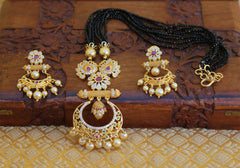 Designer Gold Plated Beads Necklace Set T2384