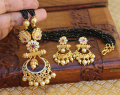 Designer Gold Plated Beads Necklace Set T2384