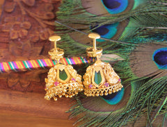 Gold plated Palakka Lakshmi Temple earrings T2108