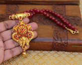 Matte Finish Elephant Handmade Beads Necklace T2711