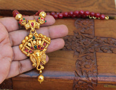 Matte Finish Elephant Handmade Pendant Necklace T2713