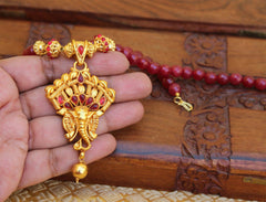 Matte Finish Elephant Handmade Pendant Necklace T2714