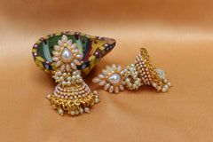 Gold Plated Pearl Jhumka Earrings T2585